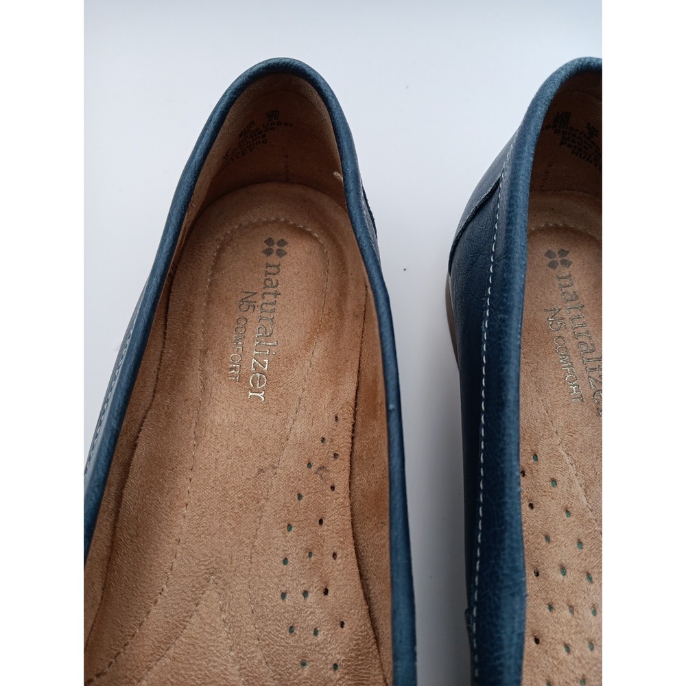 Naturalizer Comfort Blue Leather Loafer Slip‑On Women's‎ Moccasin Size 8M - Picture 5 of 8